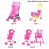 Car Playing House Infant Carts Miniature Baby Stroller Dollhouse Furniture Dolls Accessories