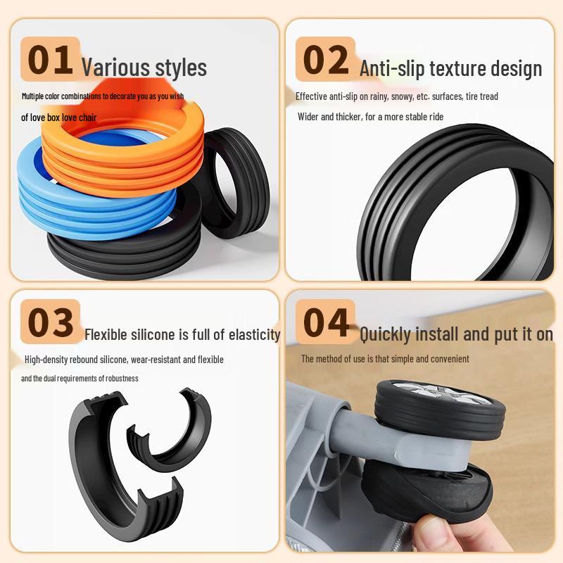 Универсальный бесшумный силиконовый чехол на колеса для багажа - Защитный аксессуар для чемодана