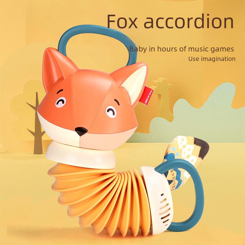 Baby Fox Accordion Rattle Toy for Strollers - Early Education