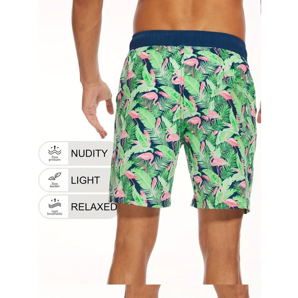 Мужские пляжные шорты - эластичные, дышащие, идеально подходят для активного отдыха летом. Двухслойные пляжные шорты