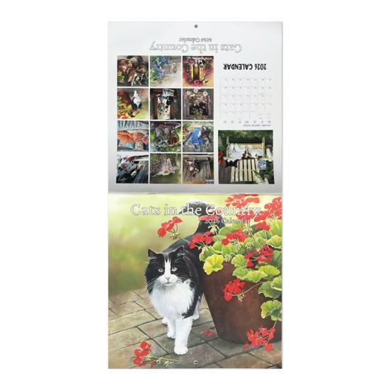 Кошки в деревне 2026 Календарь 12 месяцев с января по декабрь Ежемесячный Еженедельный Планировщик