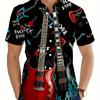 Men's 3D Printed Rock Star Guitar Hawaiian Shirt-t
