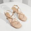 French Style Cross Strap Square Toe Sandals Women's Summer Classy High Heels Stiletto Heel Roman Shoes