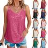 Женский модный топ без рукавов с пайетками