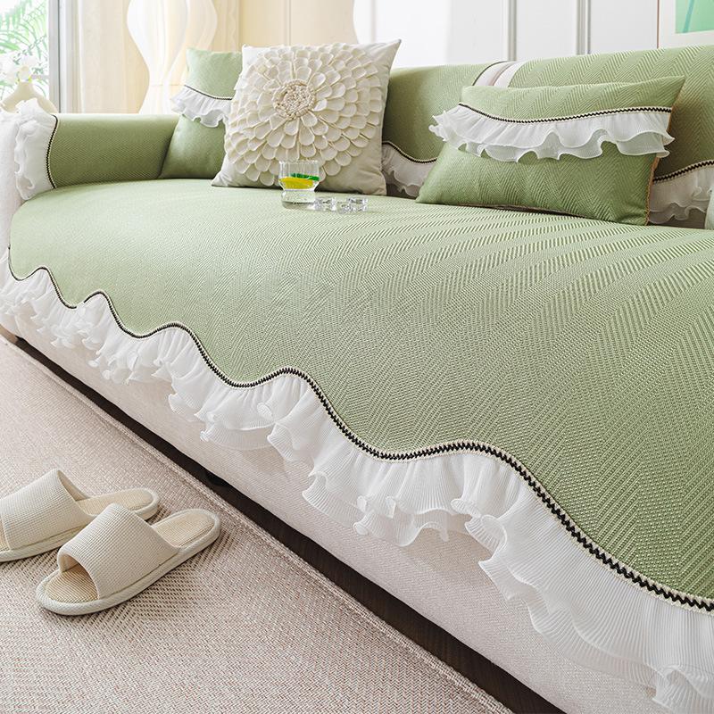 French Skirt Cool Mat Cushion New Special-Shaped Non-Slip Sofa Cover Towel Summer Ice Silk Sofa Cushion