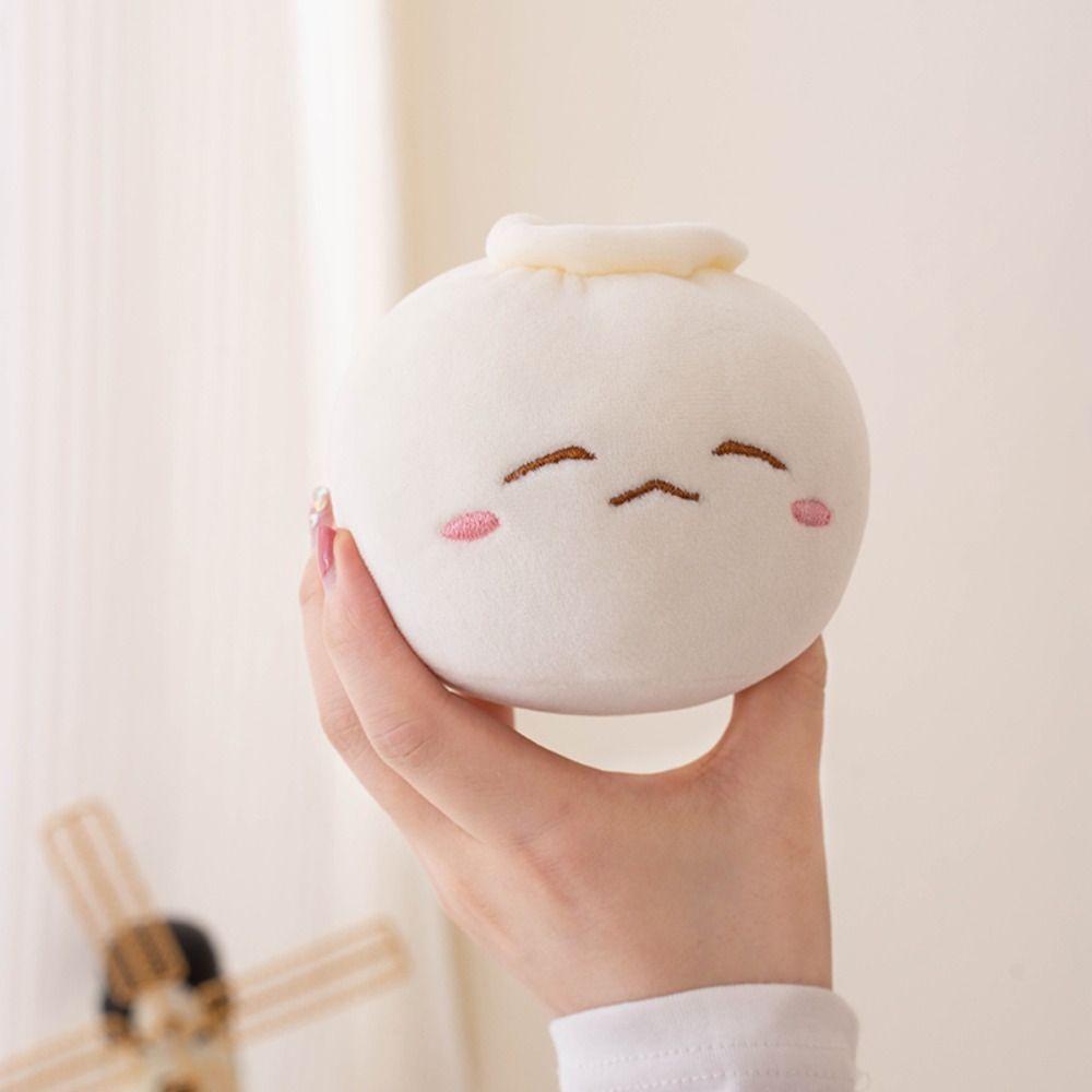 Face Food Rice Bao Plush Key Holder Plush Dumplings Keychain Chinese Steamed Stuffed Bun  Kid Gift