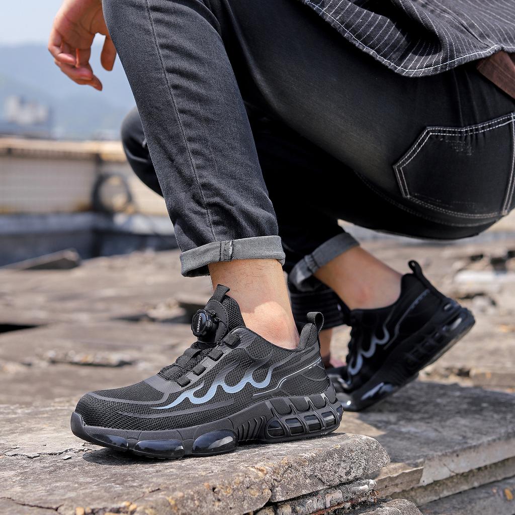 Men’s Safety Shoes With Steel Toe Waterproof Boots Puncture Proof Anti-smash Anti-Drop Work Sneakers Construction Work Shoes