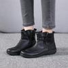 Womens Lace Up Ankle Boots Comfy Round Toe Leather Panel Casual Rubber Sole Shoes