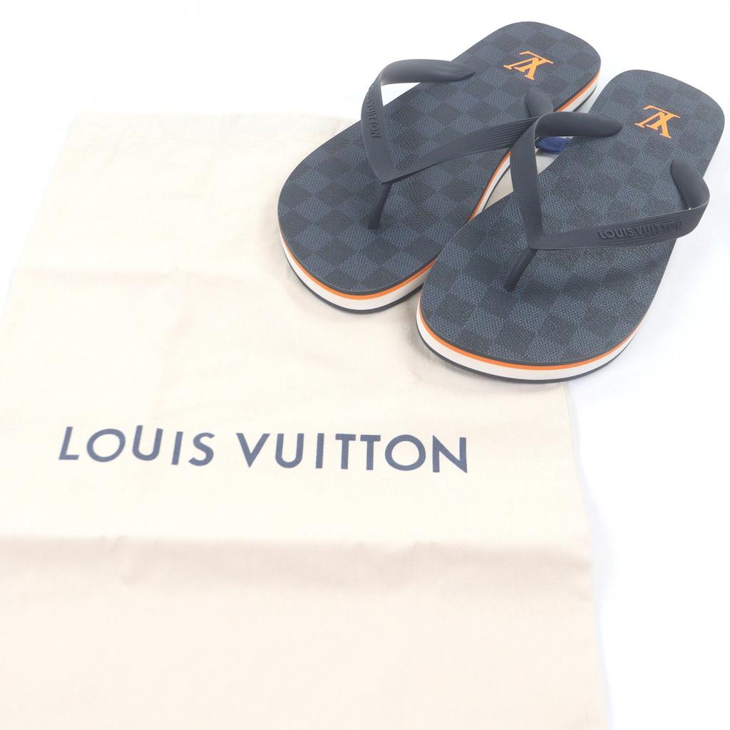 Great LOUIS VUITTON Beach sandal LV Molitor Line Damier logo thong sandals Used