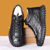 New Men's All Match Warm Plush Genuine Cow Leather Shoes Male Winter High Tops Comfort Snow Ankle Boots