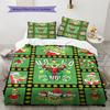 1PC Grinch pattern Bedding Quilt Set Quilt Cover Pillowcase Home Decoration Birthday Gift (1 * duvet cover + 2 * pillowcase, without core)
