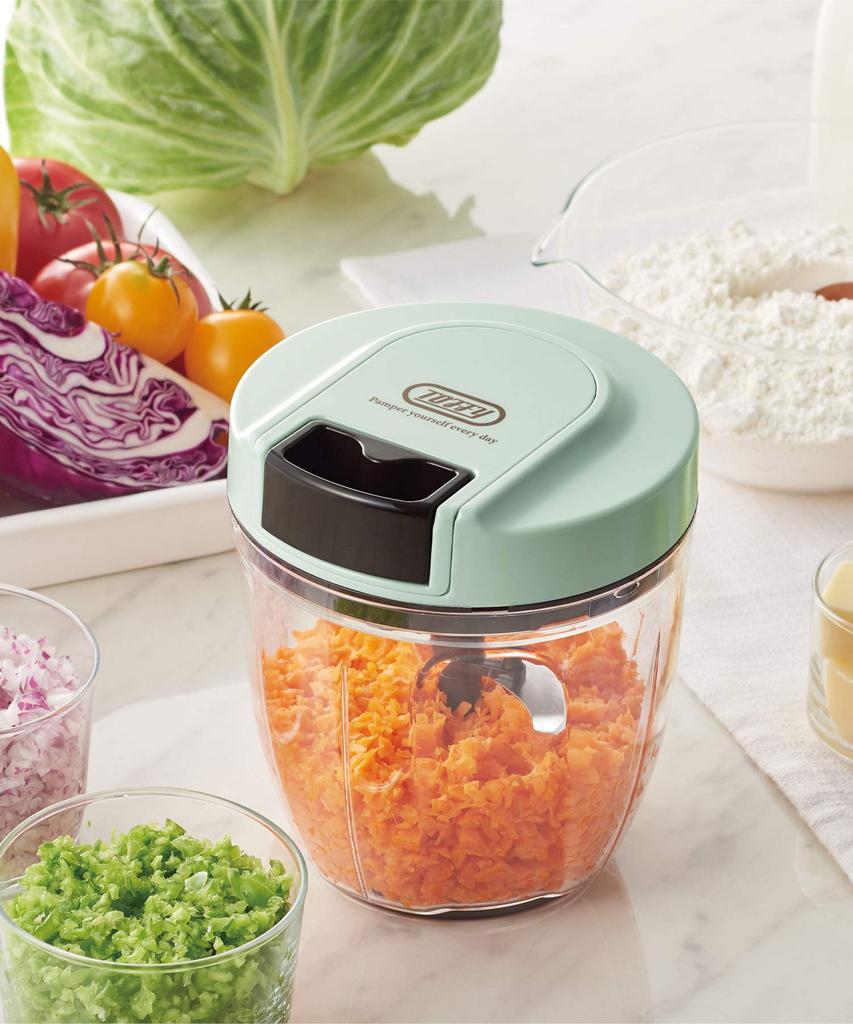 Handy Chopper II Новая модель Не требуется источник питания Ручной кухонный комбайн Измельчитель Измельчитель Блендер Стильный Милый Простой [Toffy] K-HC6 (Бледный