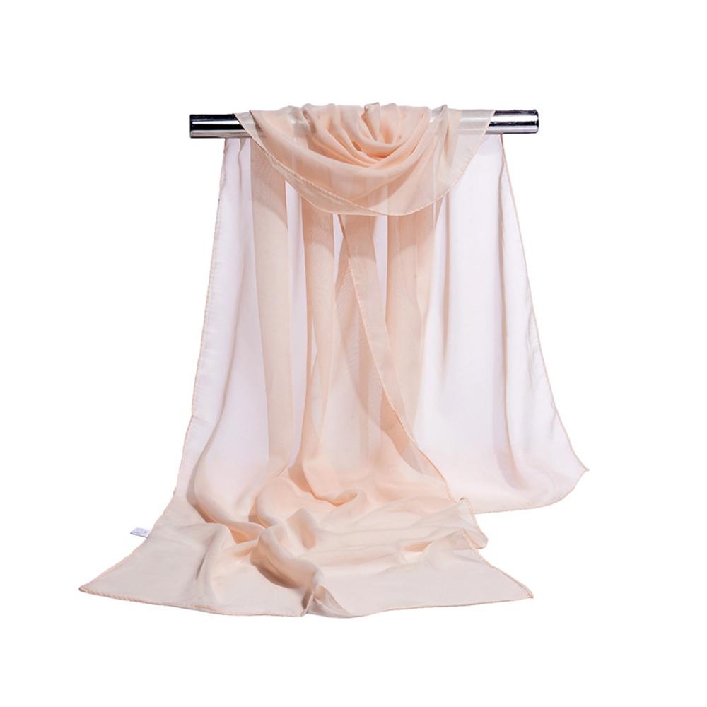 Однотонный Шарф-Палантин Для Женщин Сток На Шею Тонкий Женский Шифоновый