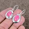 Pink Thulite Gemstone Handmade 925 Sterling Silver Jewelry Earring 1.46" KKG-659