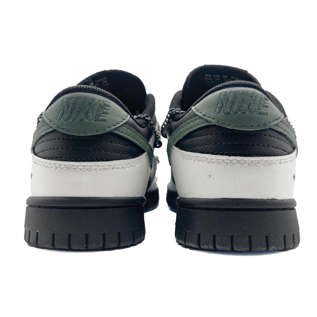 Nike Dunk Dark Night Chain Artificial Leather, Leather Low top Skateboard Shoes Men's Black Green HF5441-100(Team430-)