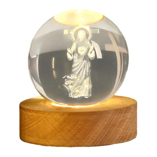 3D Руки Молитва Шар из Искусственного Хрусталя с Деревянным Основанием Прозрачный Гравированный Молитвенный Ручной Шар Ночник Религиозные Христианские Подарки для Женщин Мужчин