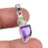 Ювелирный кулон из стерлингового серебра 925 пробы с натуральным аметистом и драгоценным камнем перидот 1,25 дюйма e9K98