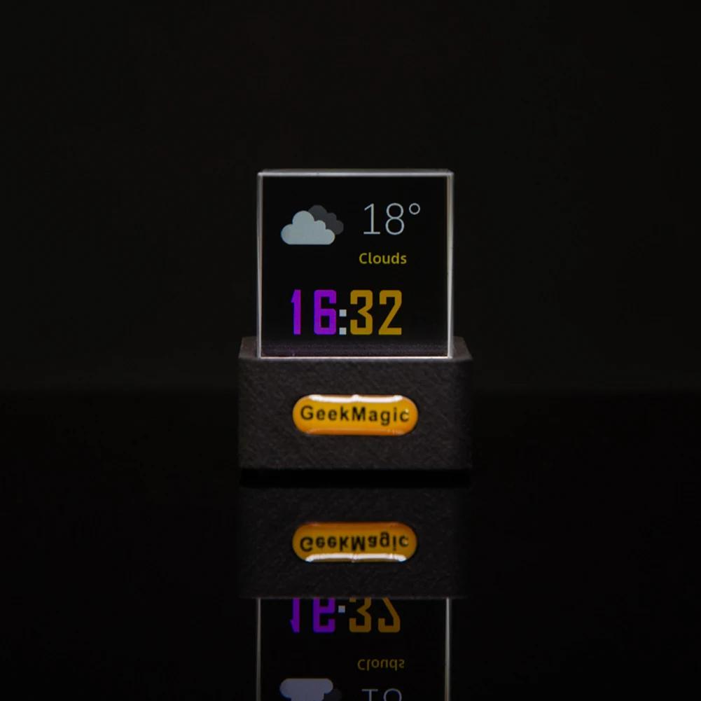 2025 Новый GeekMagic Кристальный Куб Дисплей для Фото Голографическая Настольная Умная Метеостанция Цифровые Часы с GIF Анимациями Альбом