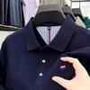 Мужская повседневная рубашка-поло с отложным воротником, короткий рукав, лето 2026