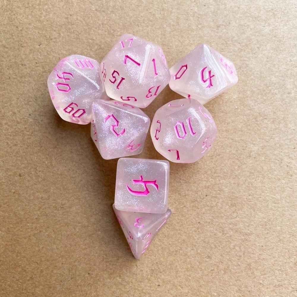 7Pcs/Set Acrylic Polyhedral Dice D4 D6 D8 D10 Game Dice New DND Dice For TRPG DND