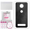 apgo Protective Skin Sticker for the Back Compatible with Motorola Moto Z3, Wrap Film, Foil, Vinyl - Pattern Black Leather