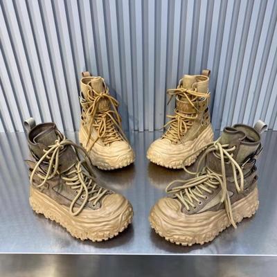 Женские ботильоны на плоской подошве на платформе, спортивная обувь на шнуровке, тренд 2024 года, осенние новые нескользящие кроссовки, мотоциклетные ботинки, зимние ботинки