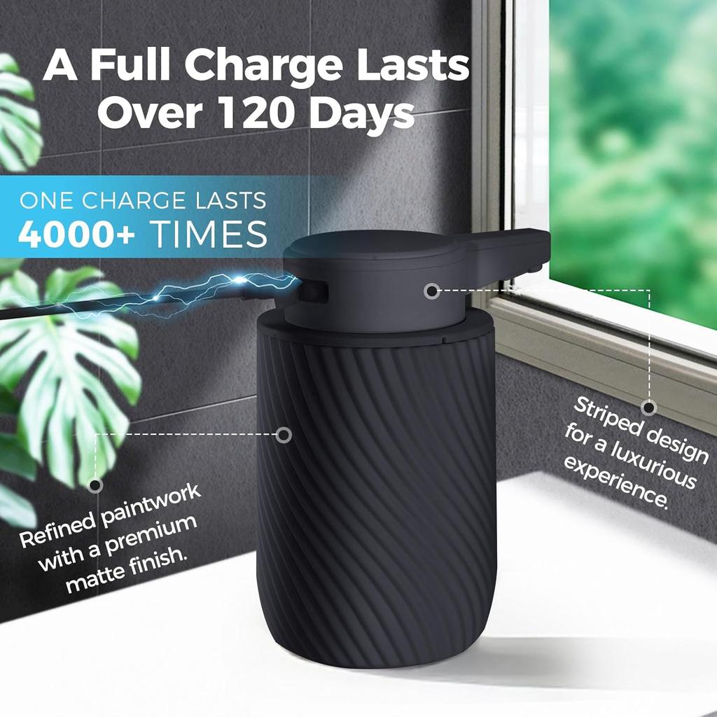 New Touchless Soap Dispenser Rechargeable Automatic Soap Dispenser 300ml with 3 Adjustable Soap Levels Bathroom Kitchen