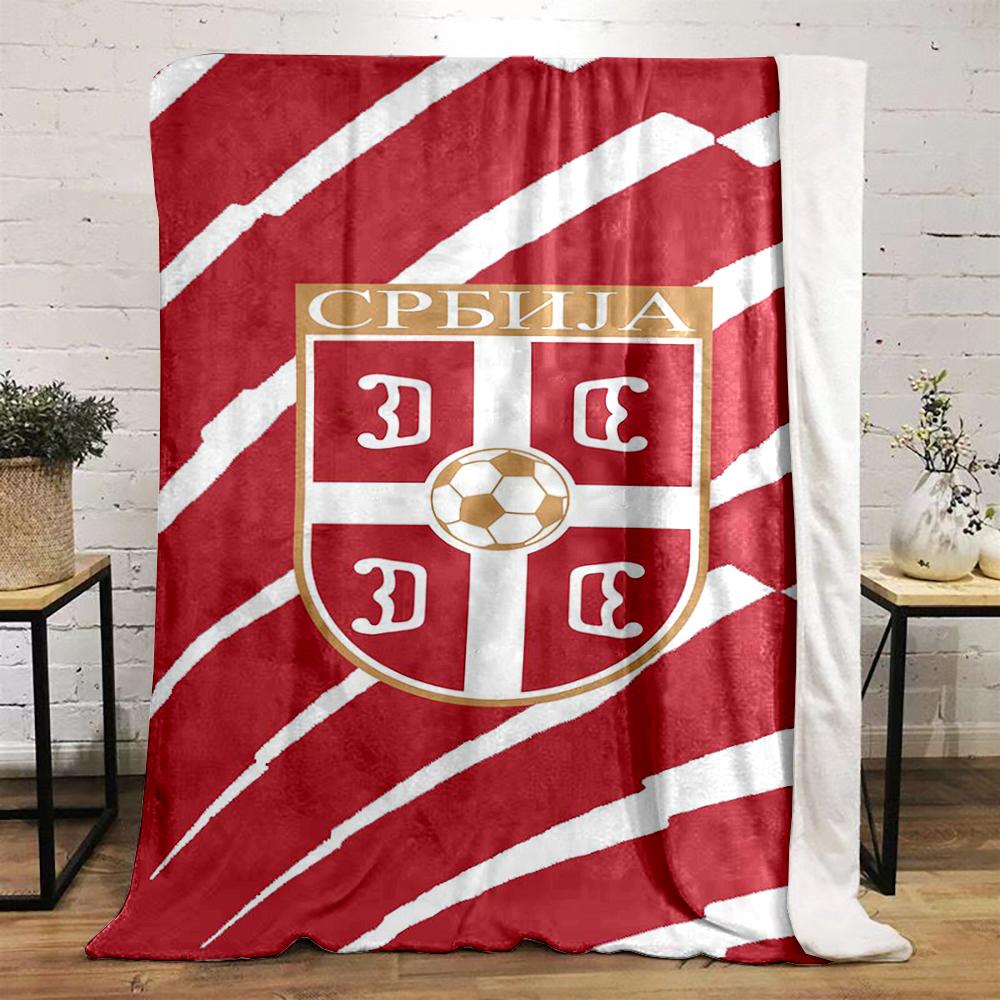 Serbian Crest Design printed Flannel blanket for bedroom, living room, sofa, and nap