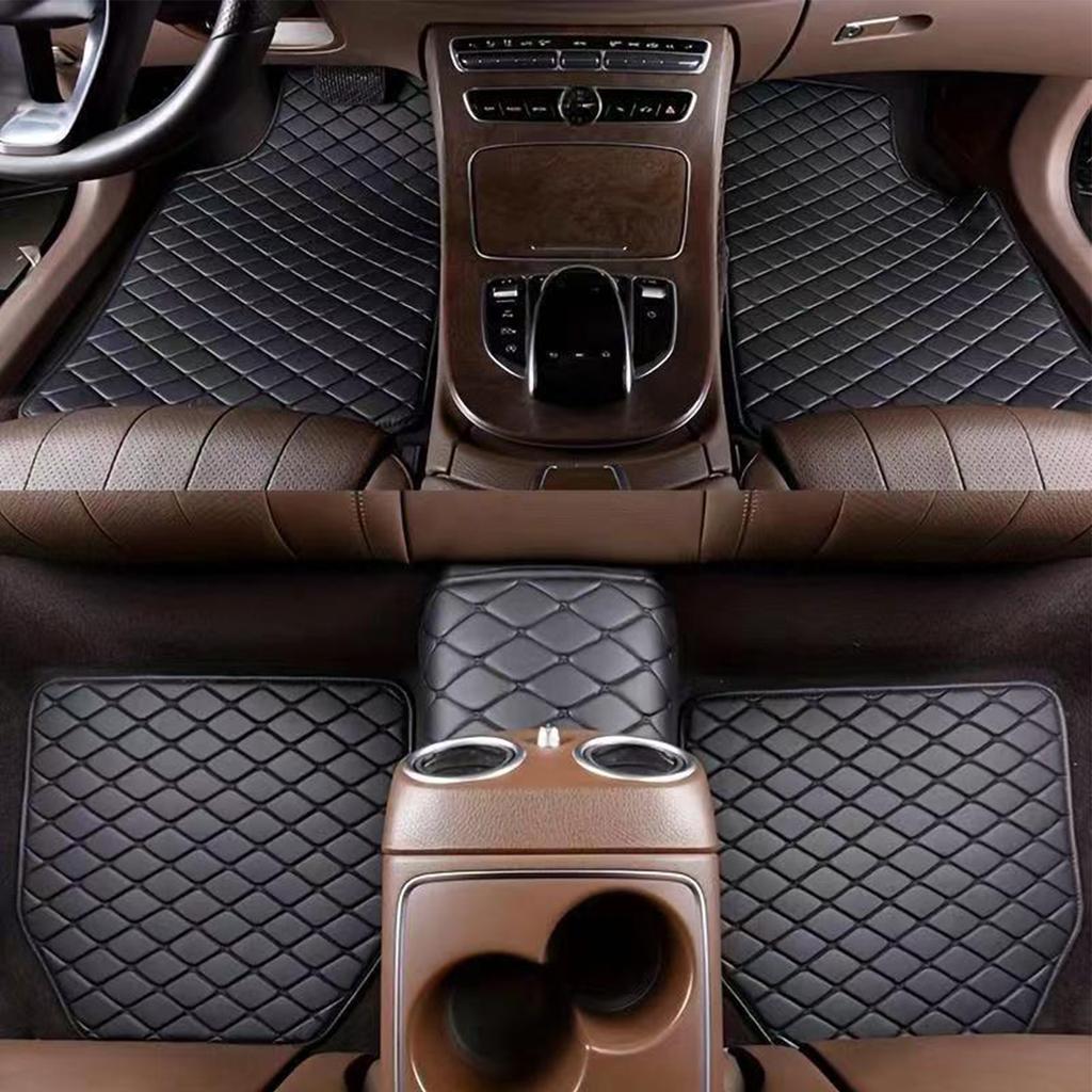 5PCS/Set Car Floor Mats Universal Leather Waterproof Auto Foot Pad Protector Carpet Front and Rear Mats Set Auto Accessories