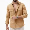 Casual Style Safari Men Shirts Outdoor Work Travel Button Down Tops Long Sleeve Hiking Camping Utility Shirt With Flap Pocket
