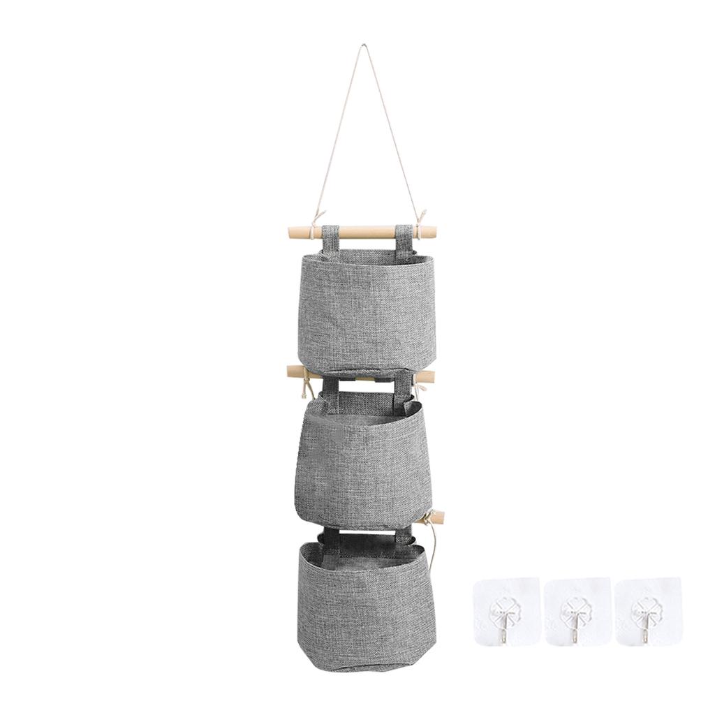 Sundries Home Decor Pockets Hanging Storage Bag Bathroom Wall Door Foldable Detachable Wardrobe Cotton Linen Closet Organizer
