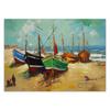 Wallpaper Fishing boats on the beach - V. van Gogh