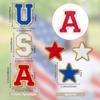 SUPERFINDINGS 12Pcs USA Letter Patch Patriotic Iron On Patch Star Embroidered Applique Patches Glitter Red White Blue USA Chenille Patches for