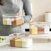 High-End Kitchen Seasoning Box: 4-in-1 Integrated Spice Jars for Salt, Sugar, and MSG