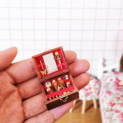 1:12 аксессуары для кукольного домика, мини-шкатулка для драгоценностей, миниатюры кукольного домика, миниатюры «сделай сам», кукольный дом, мебель, игрушечный дом