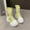 Fashion Ultra-high Platform Women 2025 New High Boots Round Toe Lace-up Locomotive Long Thigh Boots;