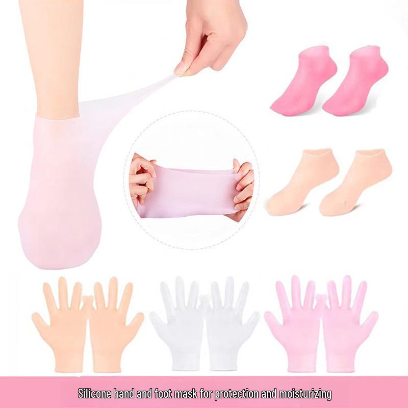 Силиконовые увлажняющие носки и маска для рук для защиты от трещин на пятках и ступнях