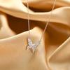 925 Sterling Silver Clavicle Chain Zircon Collar Butterfly Charm Necklace Pendant For Women Girls Wedding Jewelry Gift Dz358
