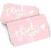 Pink Thank You Coated Paper Greeting Card for Gift Packaging and Decoration
