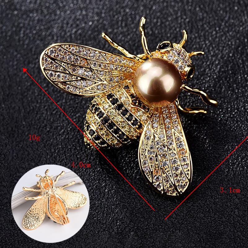 Insect Series Brooch Delicate Little Bee Brooches Crystal Rhinestone Pin Jewelry