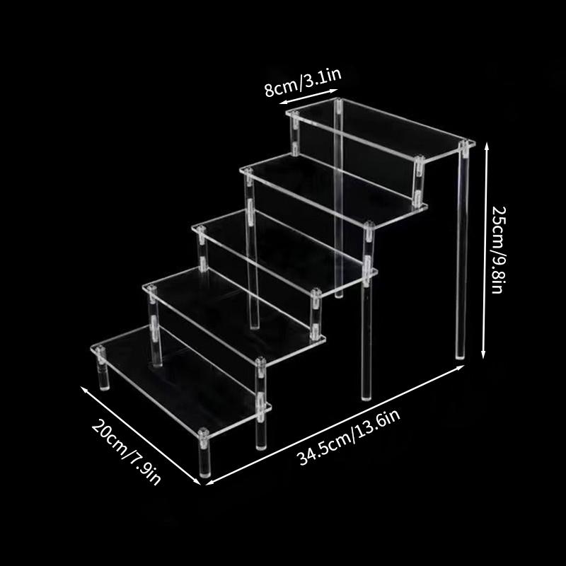 Многоуровневая подставка для дисплея Акриловая стойка для демонстрации Набор из смолы Стеллаж для хранения фигурок Лестница Органайзер для косметики, парфюмерии, лака для ногтей Полка