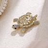 Trendy Turtle Animal Brooch Fashion Vintage Alloy Electroplating Diamond Turtle Clothing Brooch