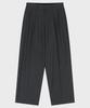 NOIRER Two-Tuck Button Wide Slacks (Gray)