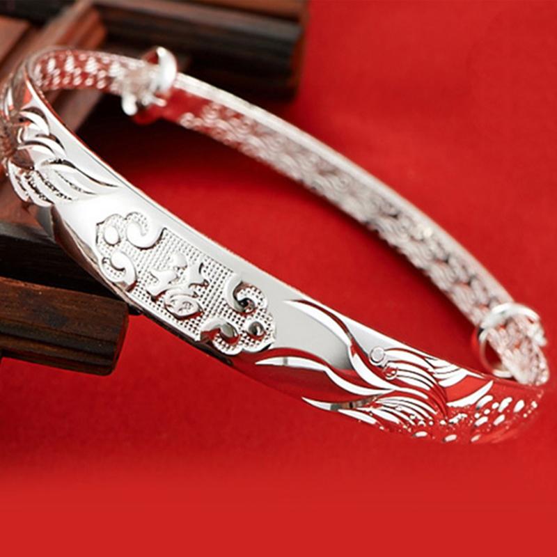 Высокое качество 925 Серебряный Lucky Blessing Круглый Браслет Браслеты Для Женщин Ювелирные Изделия