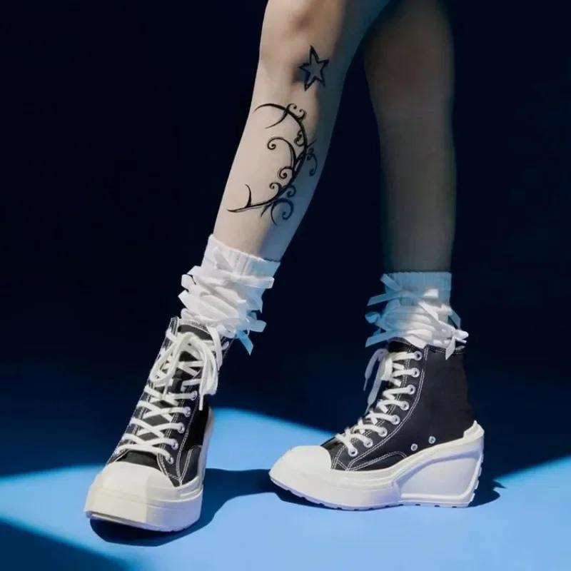 Мода 2024 Бренд Кожаные Женские Кроссовки Белые Платформа парусиновые туфли для Женщин Кроссовки Женские Вулканизированные Туфли мода Повседневные Женские