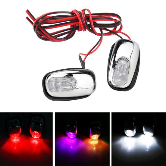 1 Pair Auto Windshield Windscreen LED Light Spray Jet Nozzle Wiper Washer Lamp
