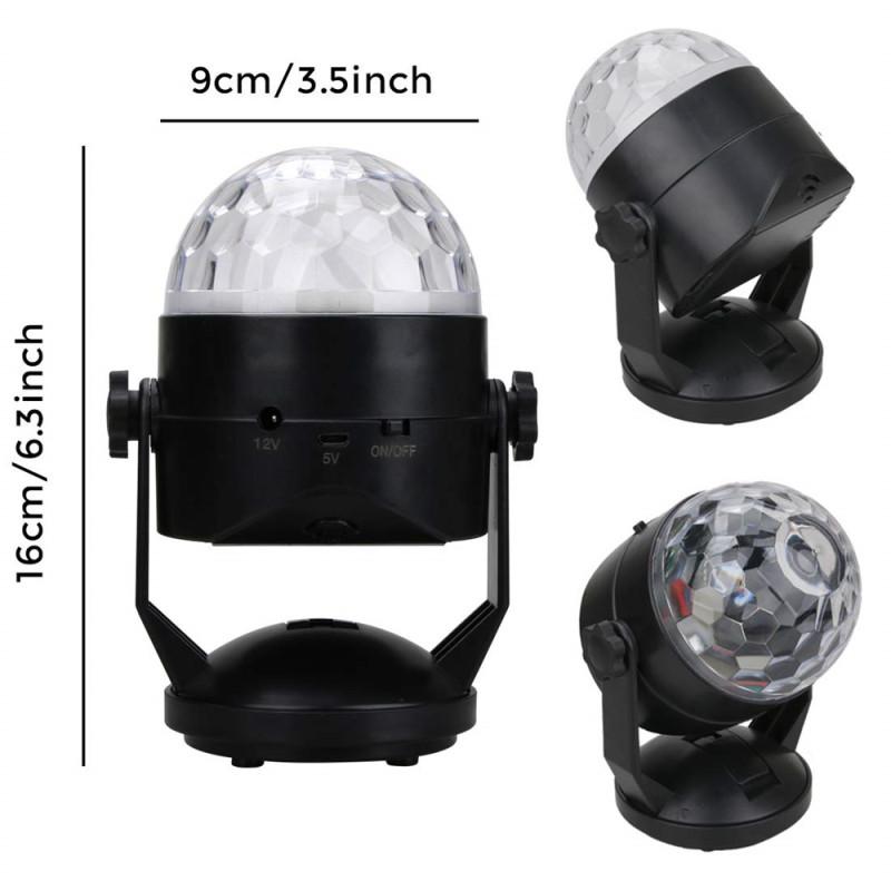 Портативные звуковые активируемые огни для вечеринок с питанием от батареи/разъем USB в стробоскопическом сценическом свете для автомобильной комнаты, танцевальных вечеринок, рождественской свадьбы