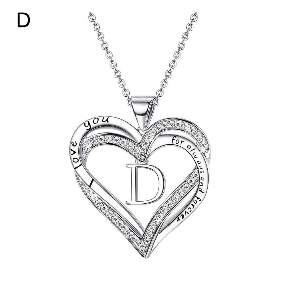 Dainty Initial Letters Necklace Heart Pendant Necklace Heart Necklace for Women Charm Necklace