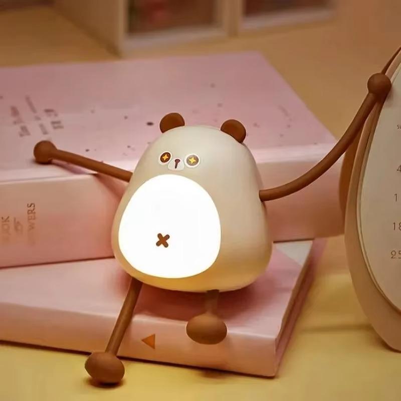 Мультяшный ночник мини DIY настольная лампа для чтения Роман животное настольные декоративные украшения лампа спальня декор подарки для детей