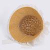 Breathable Vacation Beach Cap with Lace Bow Woven Sun Cap Wide Brimmed Straw Hat  Women